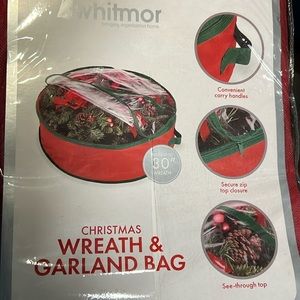 Christmas wreath and garland bag, With a see-through top by Whitmor